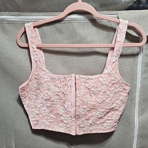 Wild Fable Pink Floral Crop Top